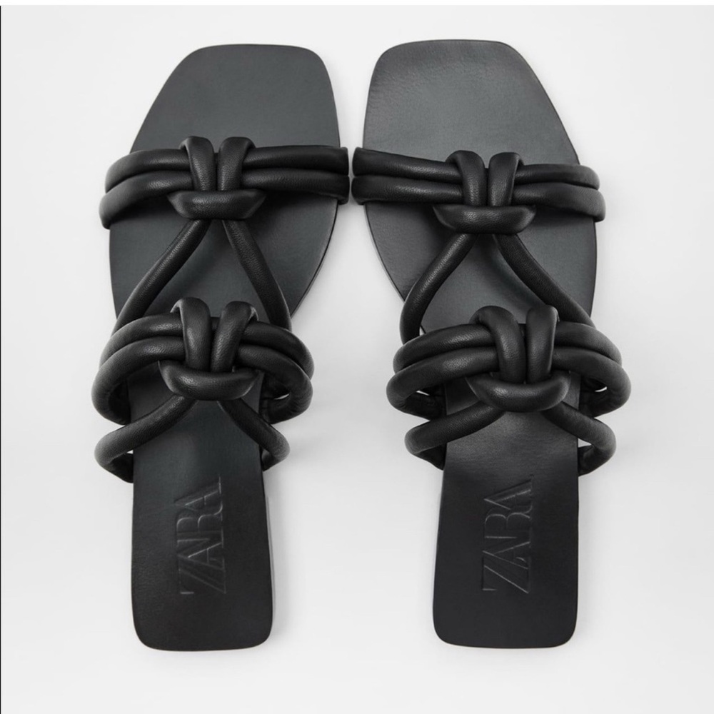 Zara Women's Black Knotted Sandals